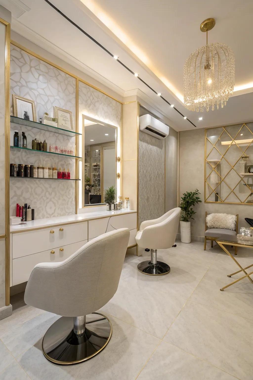 Luxurious simplicity that introduces class to the salon.