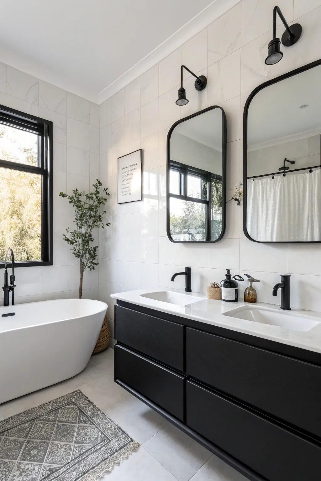 Black accents add contrast and depth.