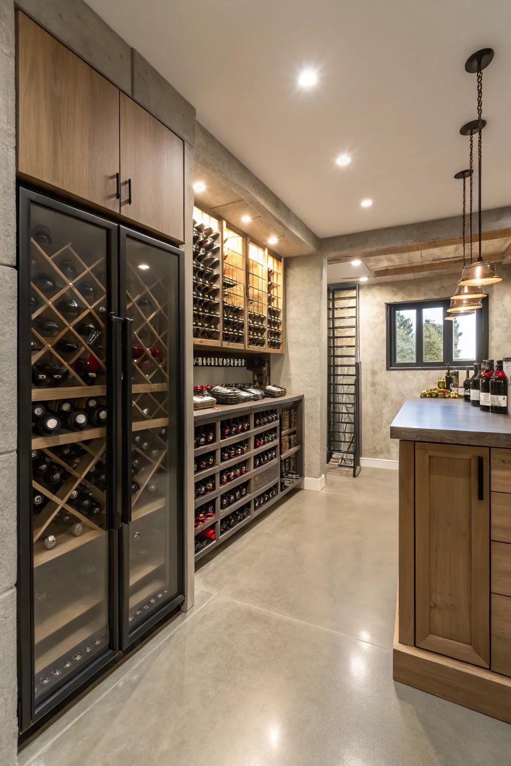 A sophisticated wine storage area can be the highlight of your basement.