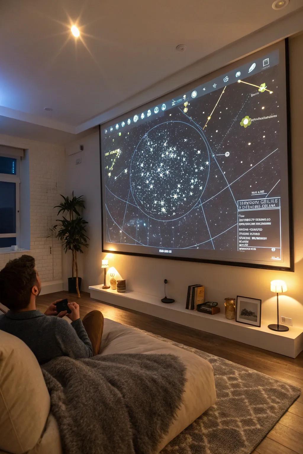 Interactive star charts involve families in learning about the night sky.