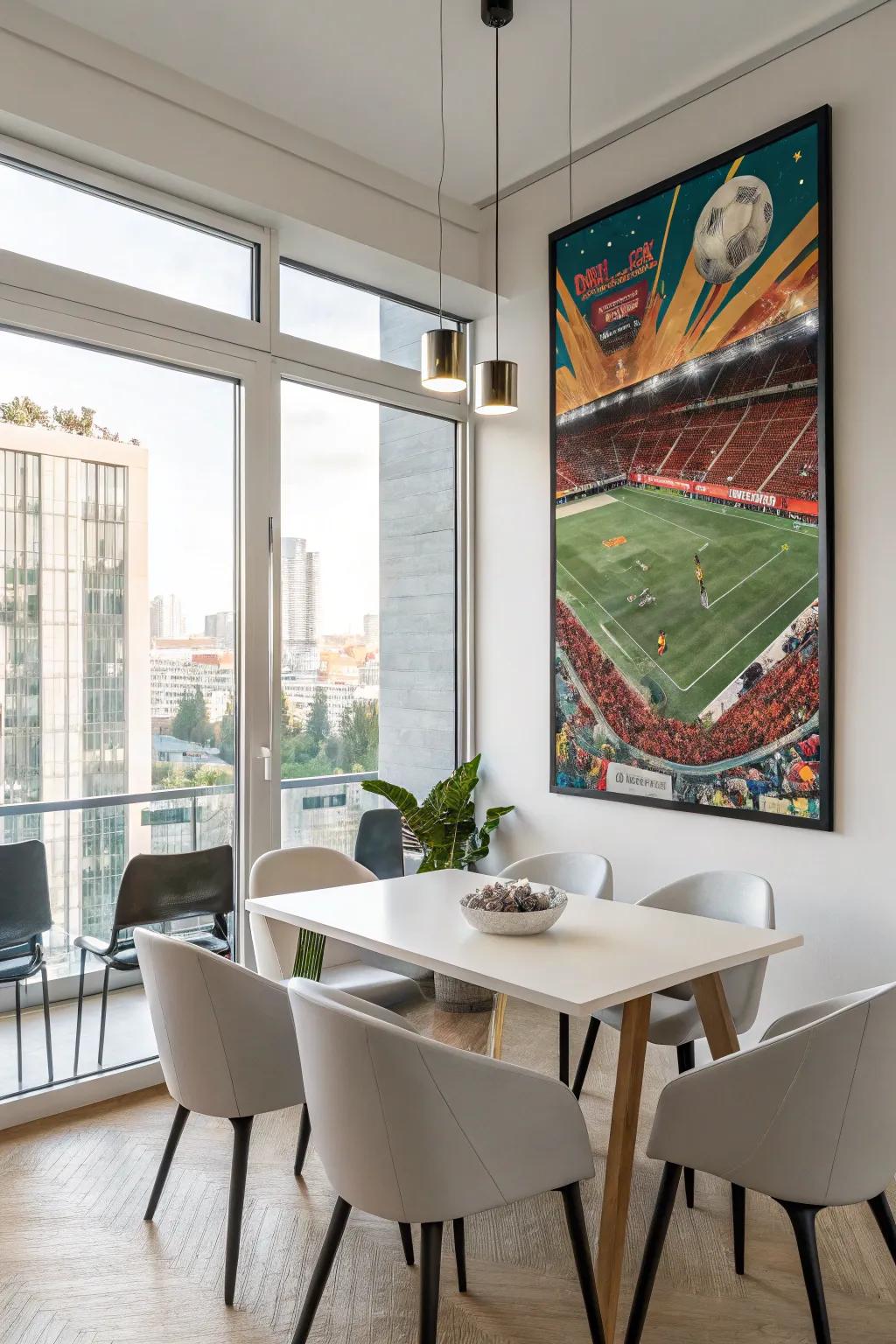 Spark conversations with surreal and imaginative sports art.