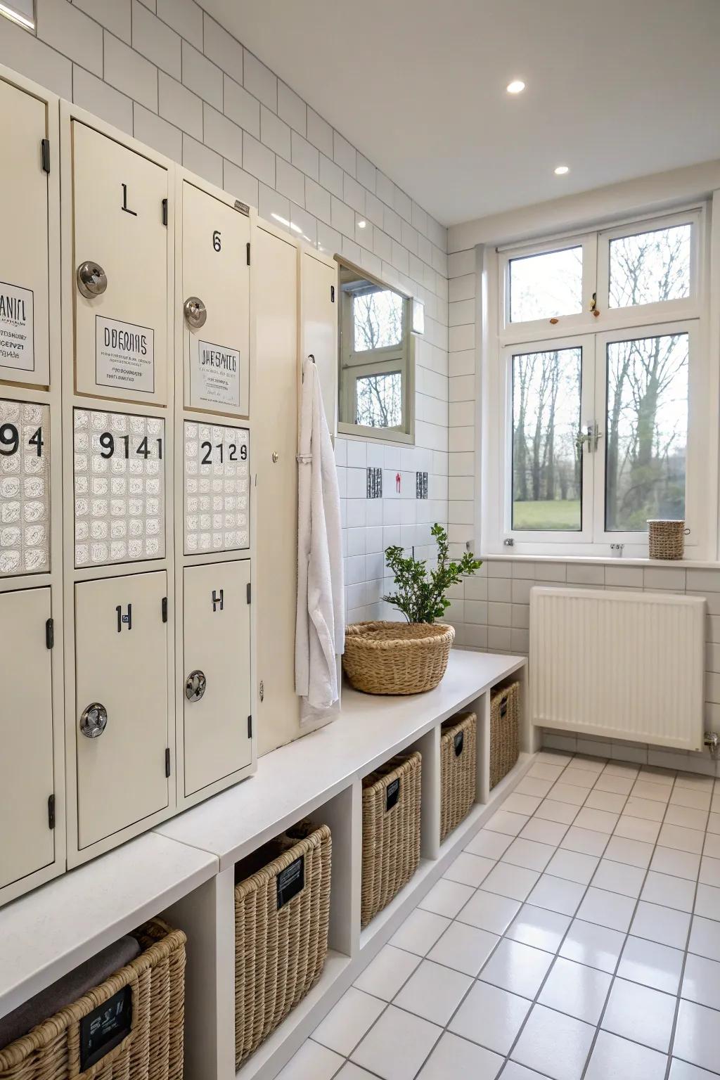 Private storage spaces provide convenience and organization for employees.