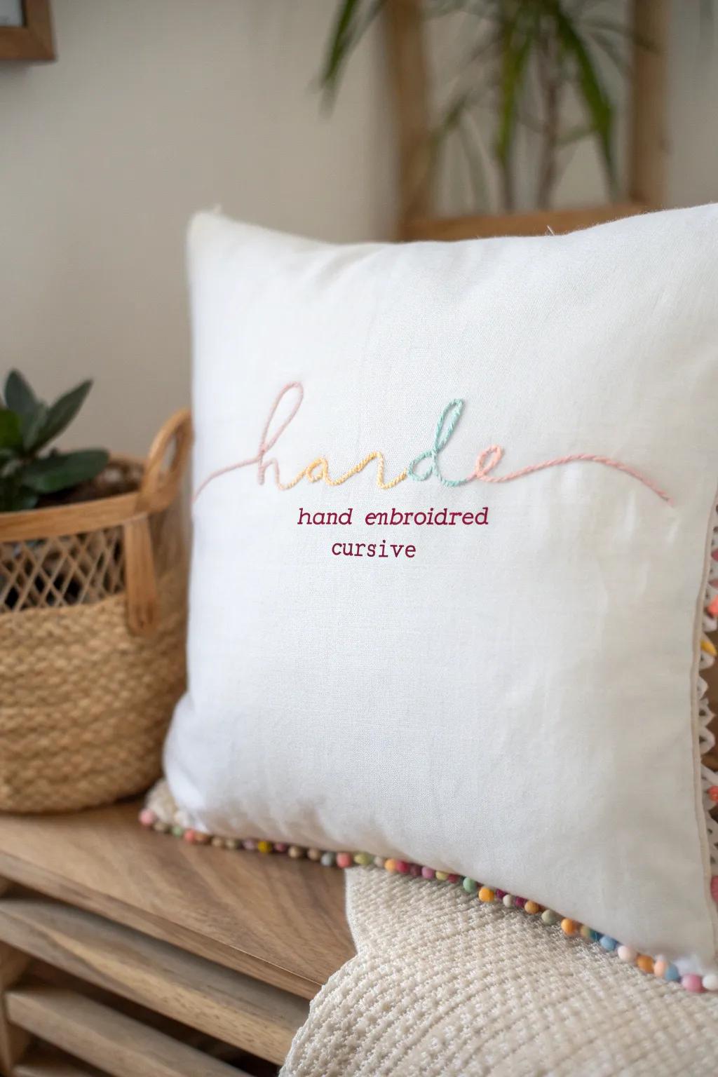 Add a personal element through exquisite name stitching, perfect for heartfelt hand-crafted gifts.