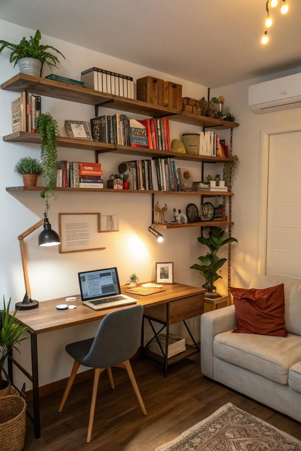 Using the space above keeps the space organized and clear.