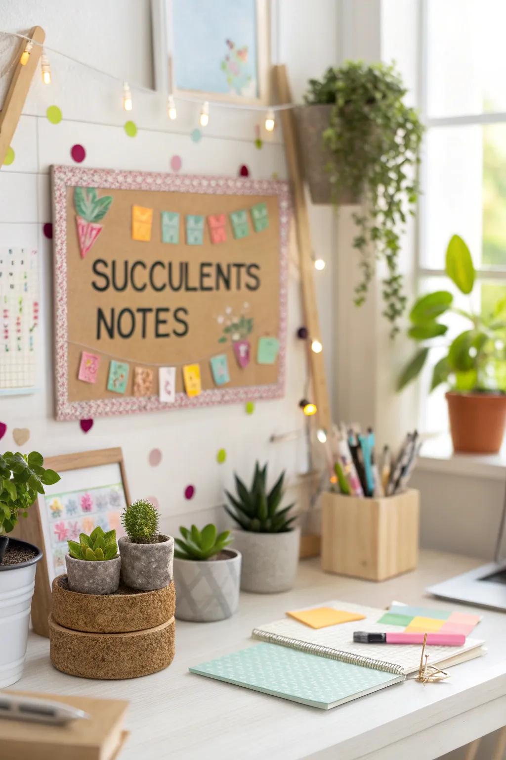 Incorporate charm and humor with succulent word play.