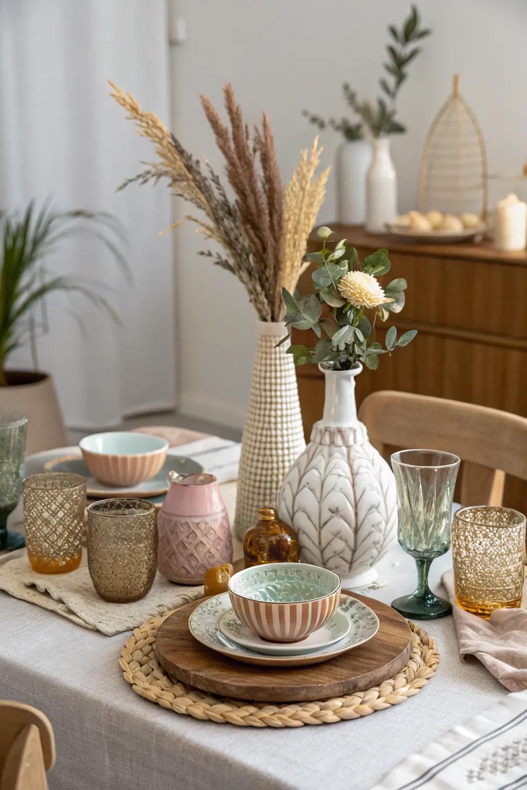 An eclectic mix introduces a vibrant and playful touch.