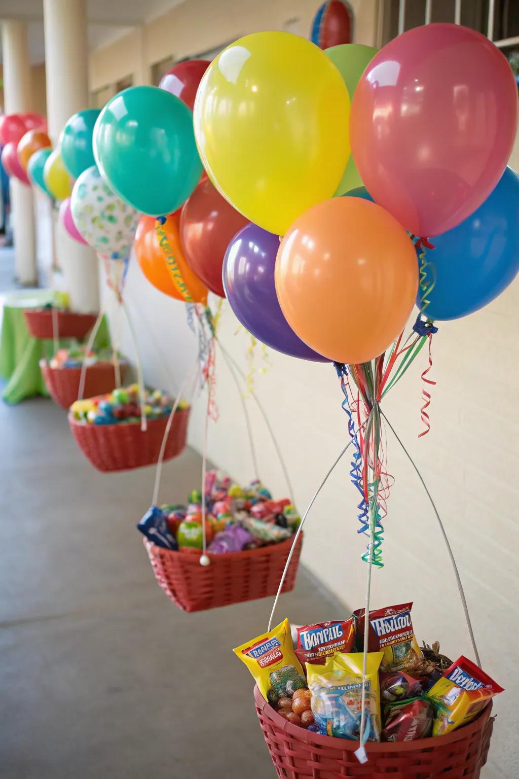 Balloon explosions add excitement and surprise.