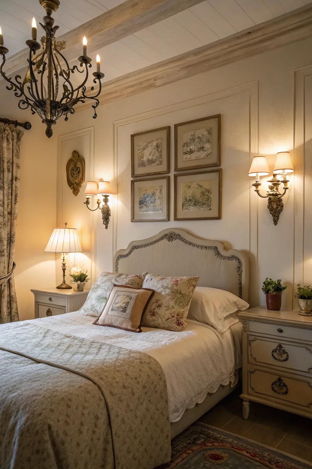 Vintage lighting introduces a nostalgic, cozy ambiance.