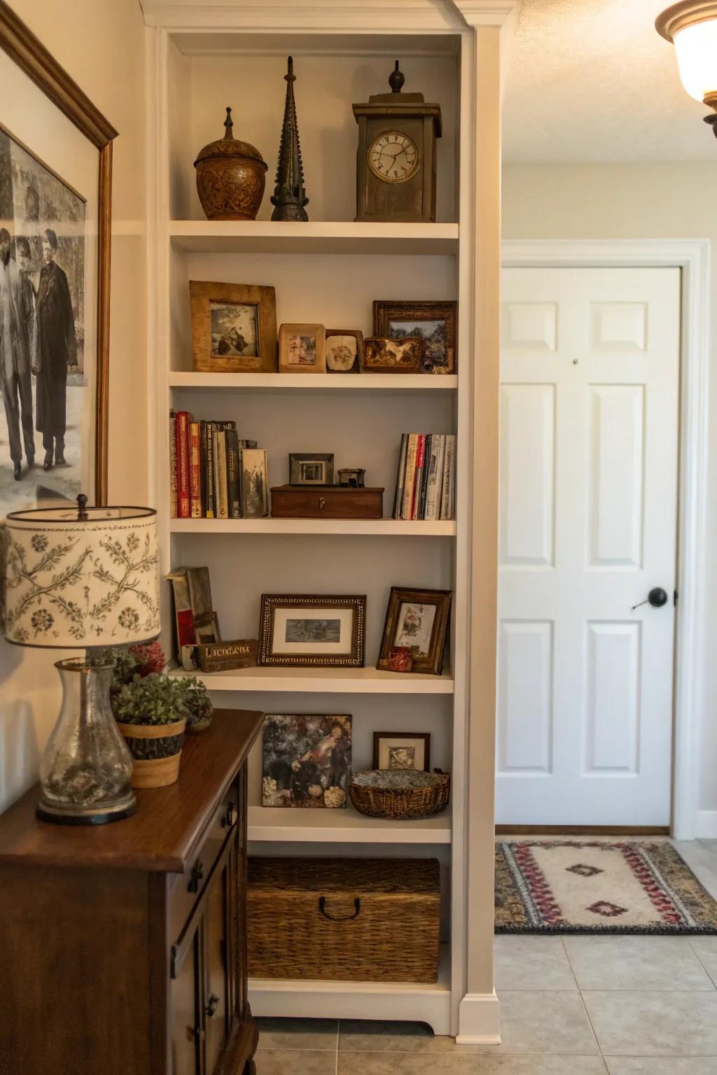 Your entryway gains warmth and personality from your personal collections.