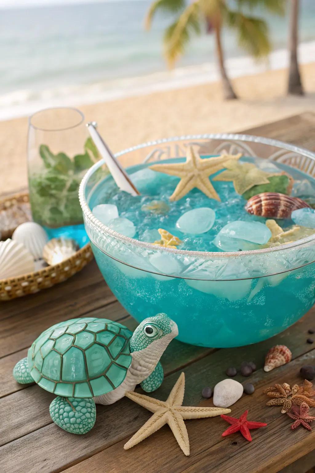 A refreshing ocean-themed drink to quench your guests' thirst.