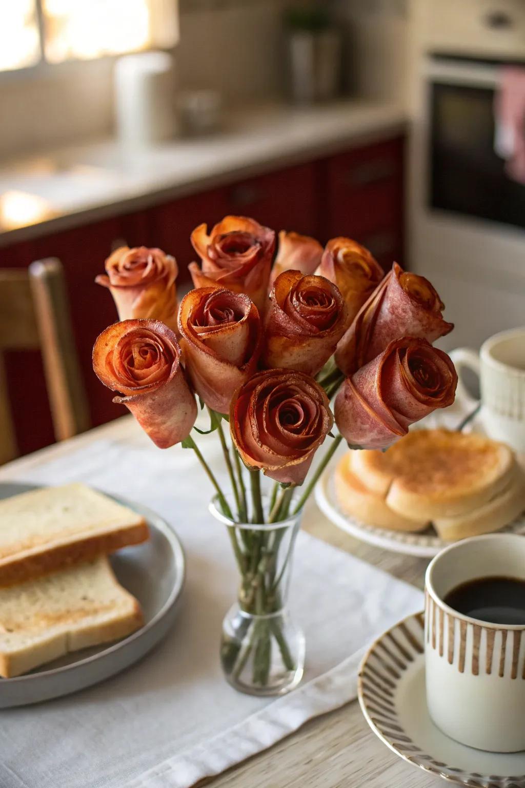 Inventive preserved pork blossoms for a savory brunch amazement.