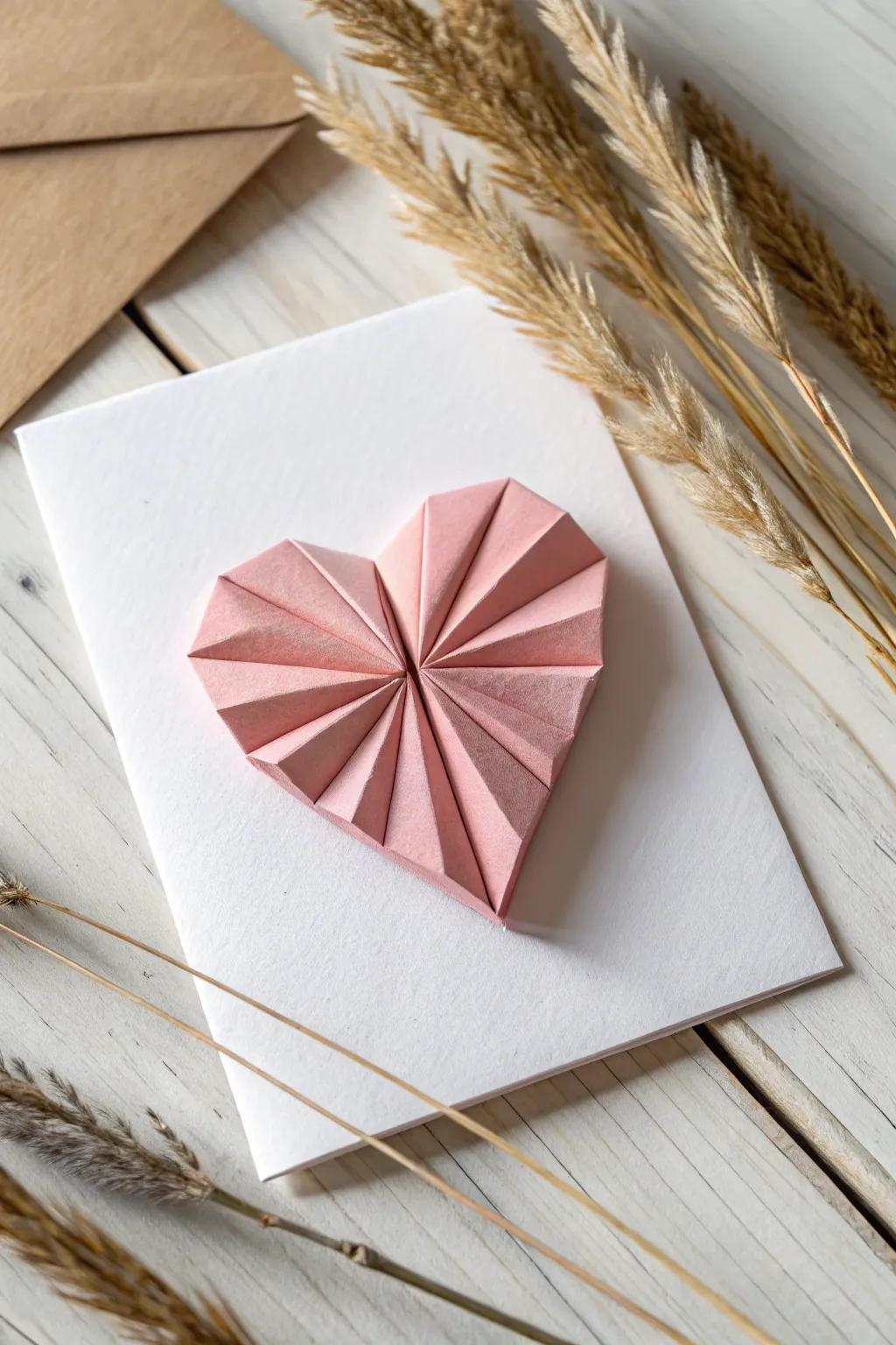 Delicate craftsmanship converges with minimalist elegance in this charming paper art heart stationery&mdash;perfect for a heartfelt Valentine&rsquo;s gesture.