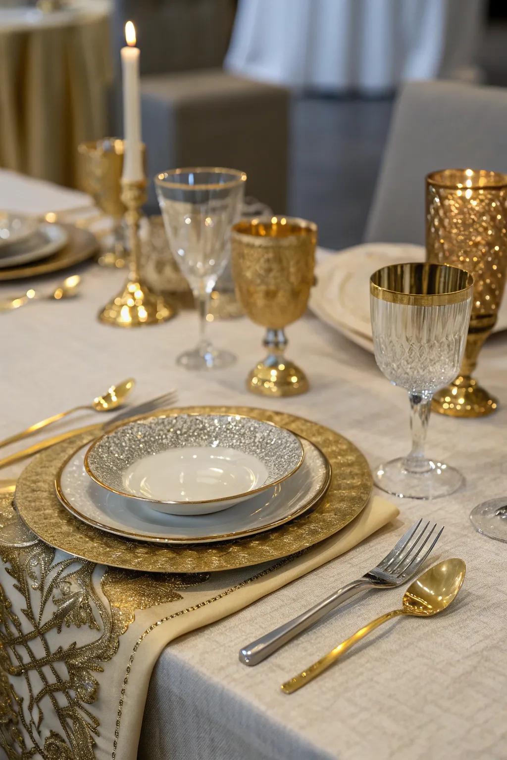 Metallic elements bring sophistication and shine.