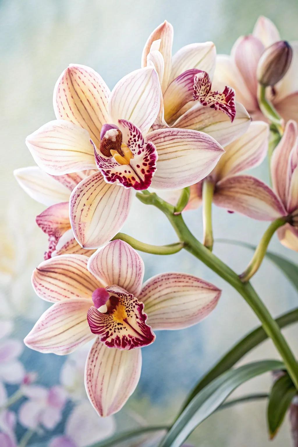 Elegant orchids that contribute luxury and sophistication to any space.