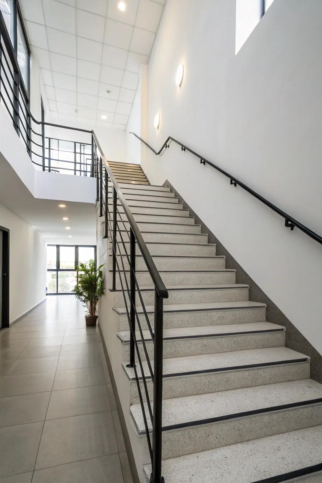 Minimalist elegance accentuates the intrinsic splendor of this staircase.