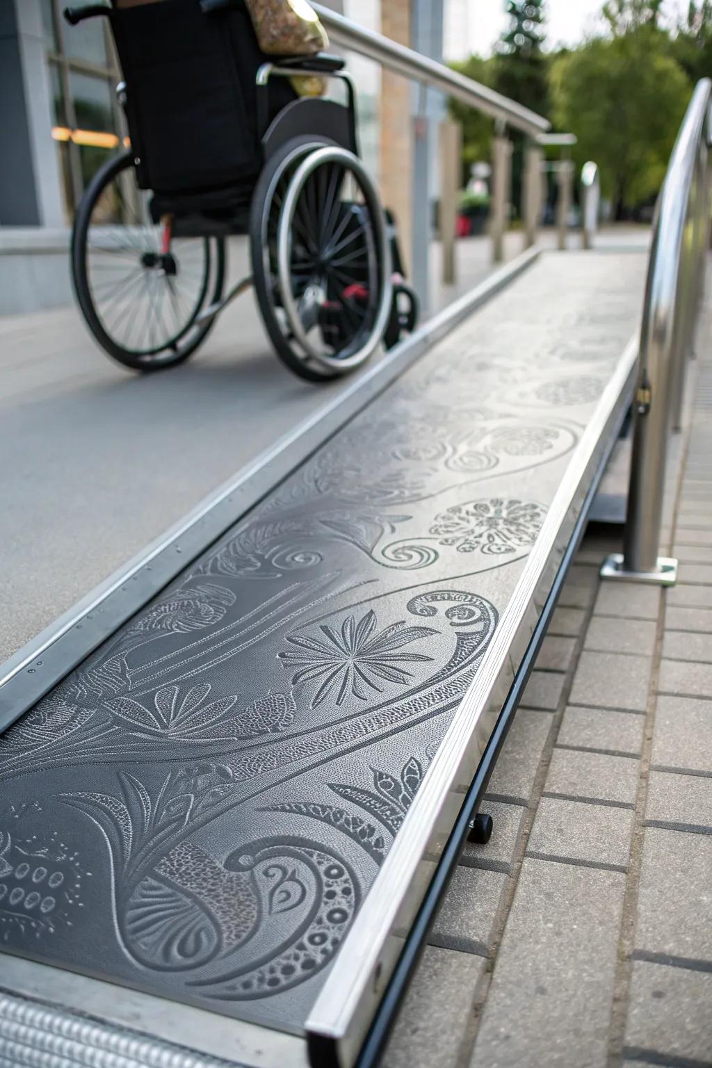 A ramp featuring artistic patterns for a personalized and unique look.