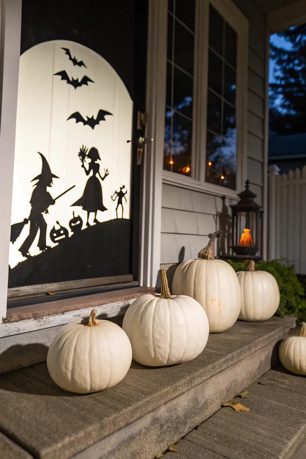 Eerie imagery for a Halloween pumpkin display.