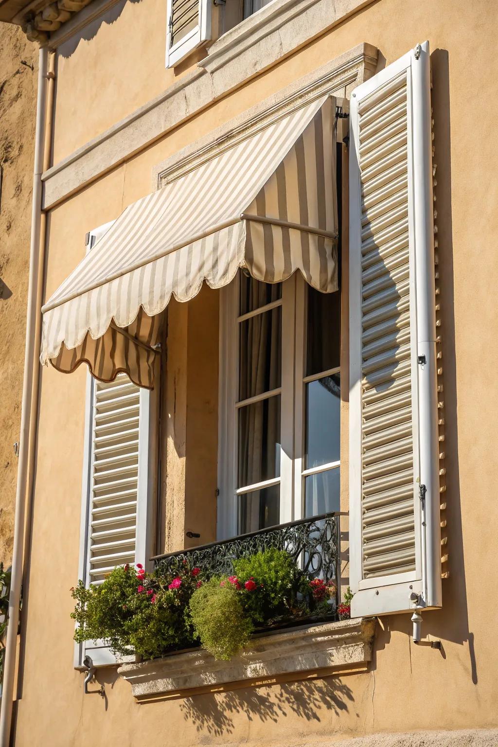 A window canopy provides shade and enhances the exterior appeal of your home.