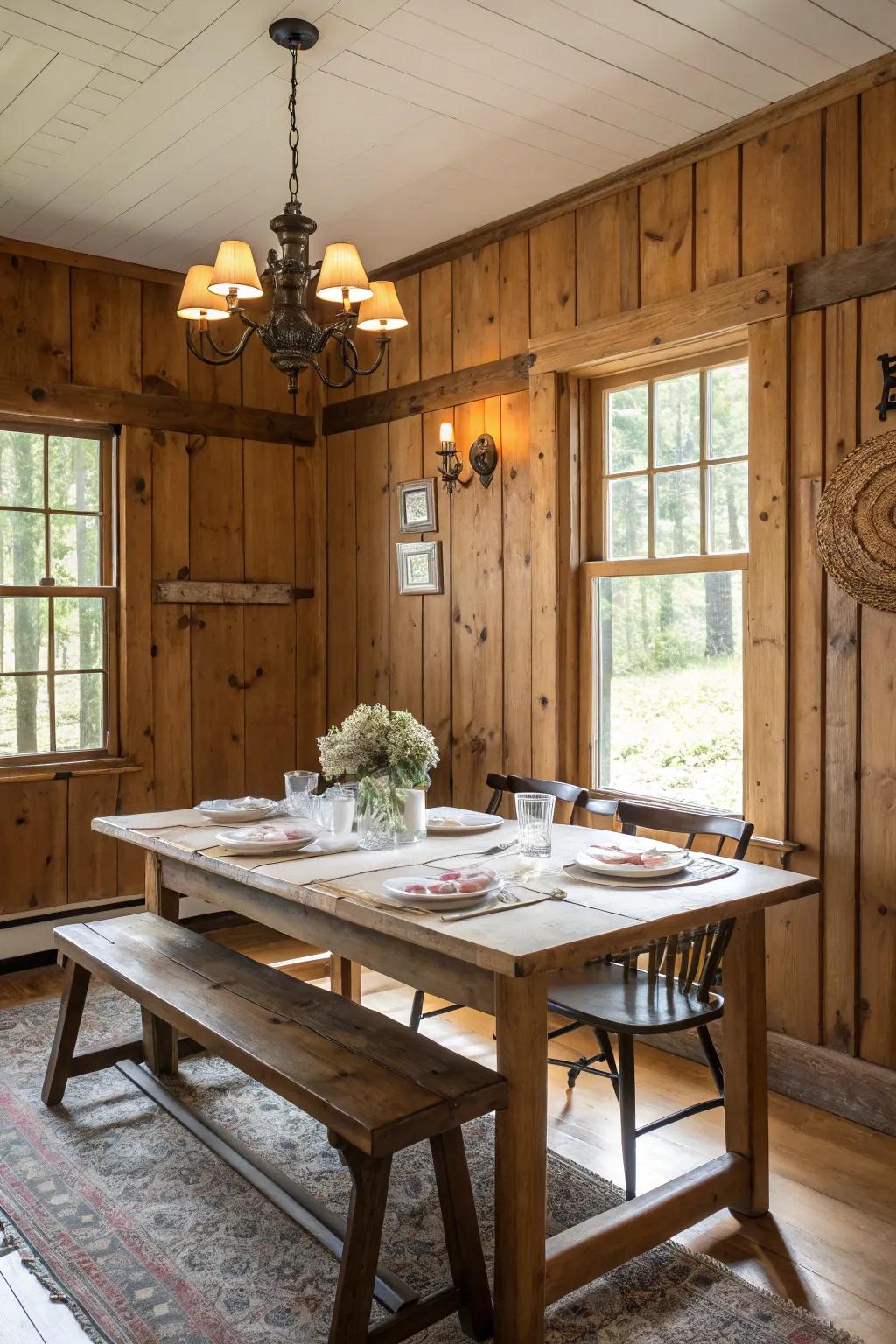 Country timber coverings add warmth and charm to any area.