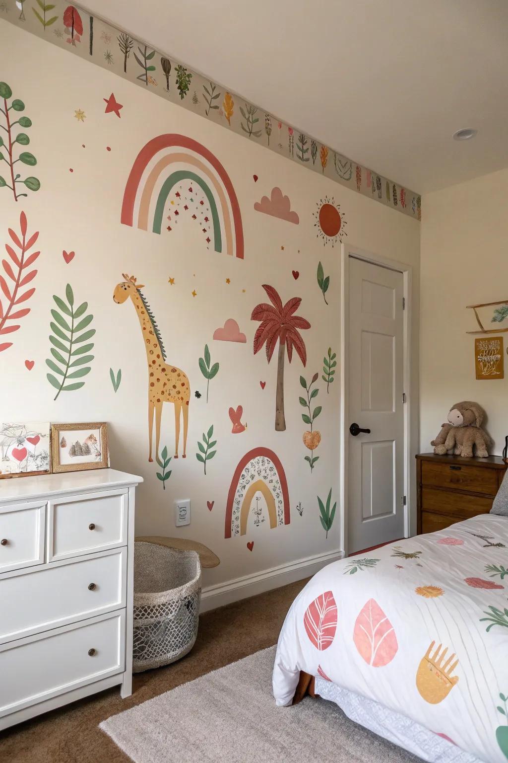 Wall stickers offer a flexible and creative design option.