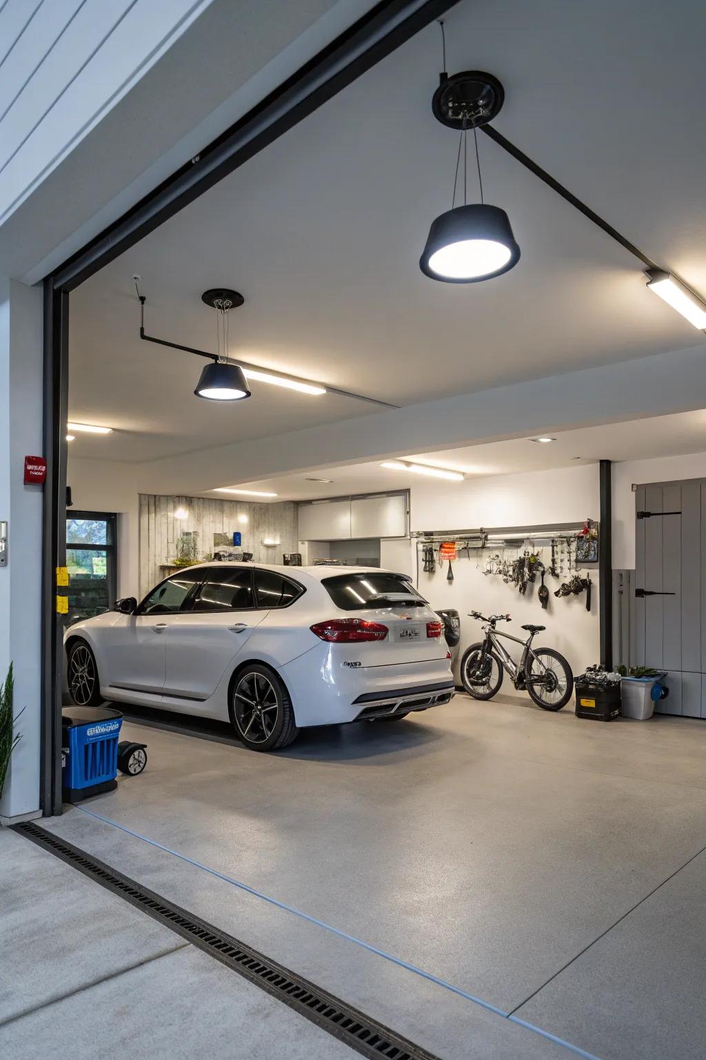 Smart lighting brings convenience and efficiency to your garage.