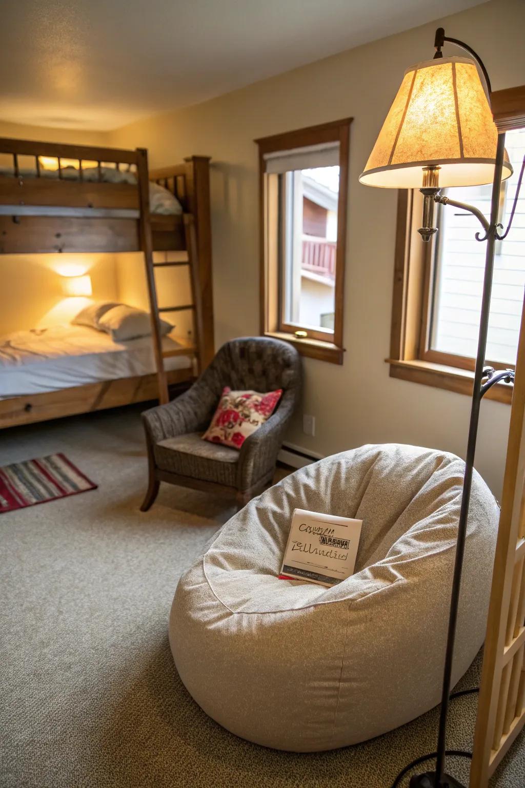 Reading spot for personal retreat.