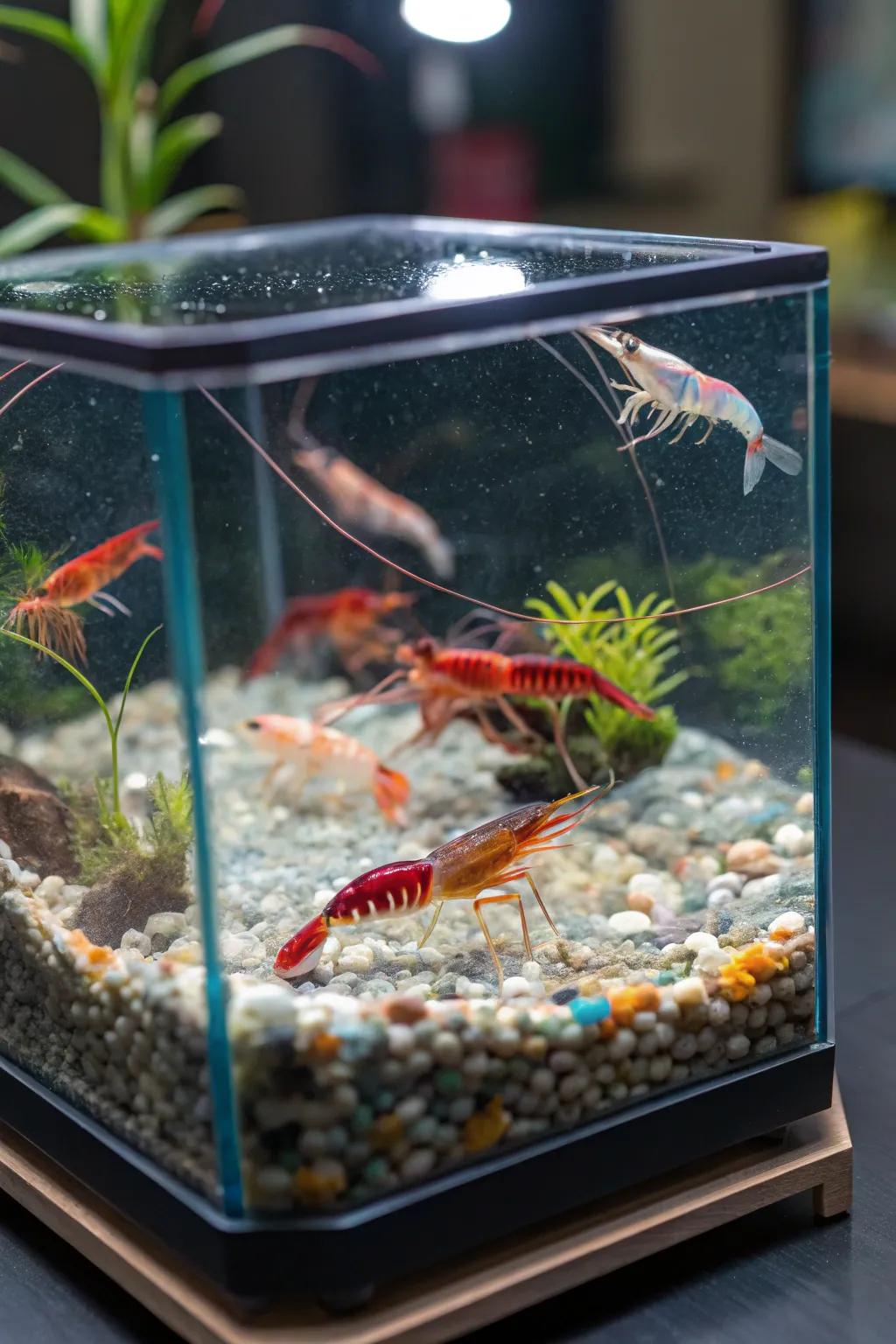 Introduce vibrancy via a vibrant shrimp community.