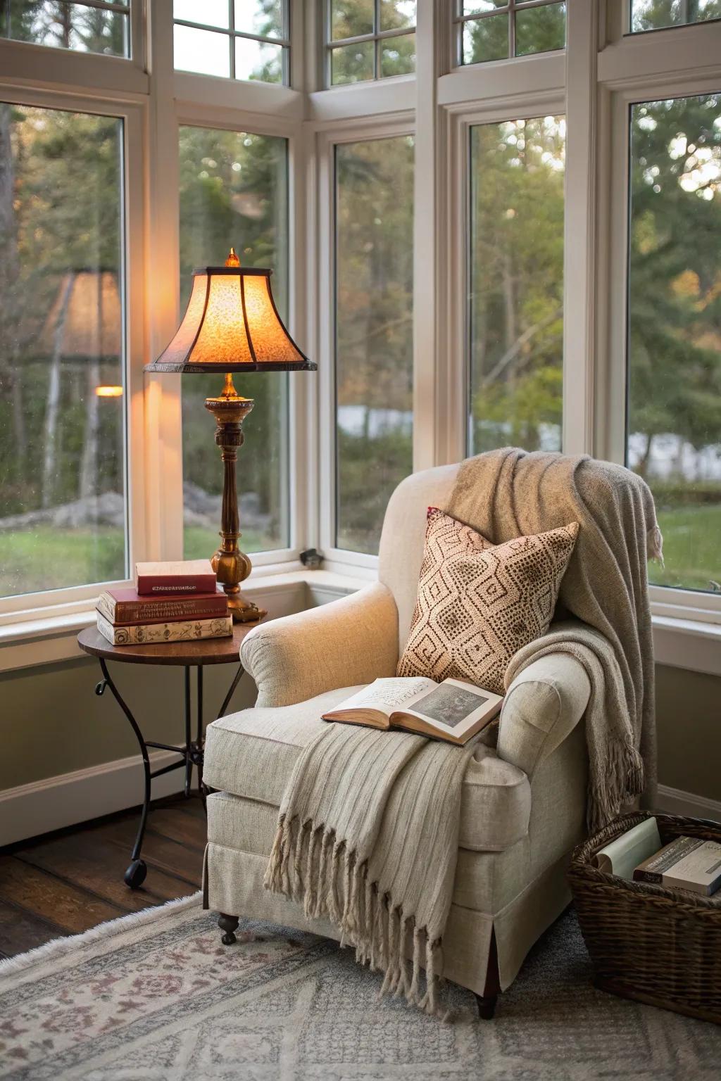 A perfect reading nook for book lovers.