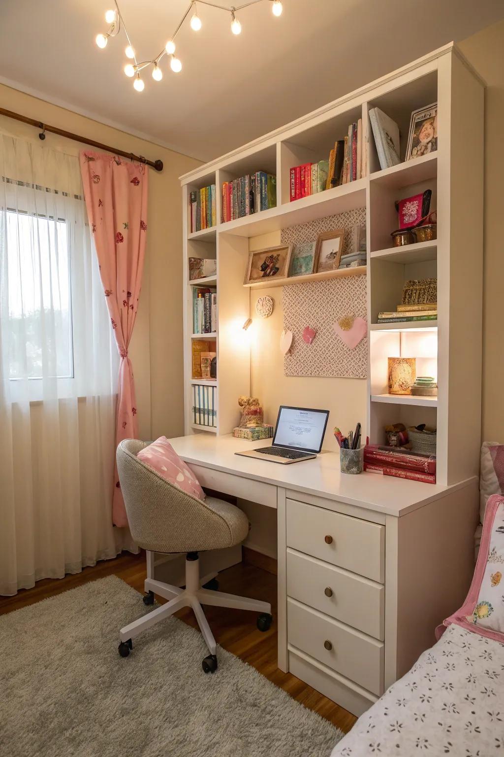 A dedicated study area encourages learning and creativity.