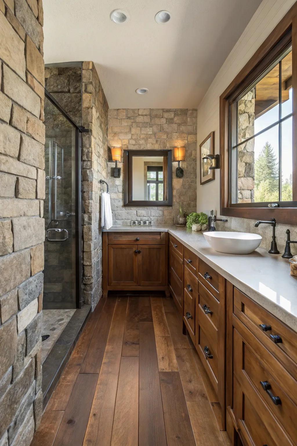 A varied blend of materials adds dimension and interest.