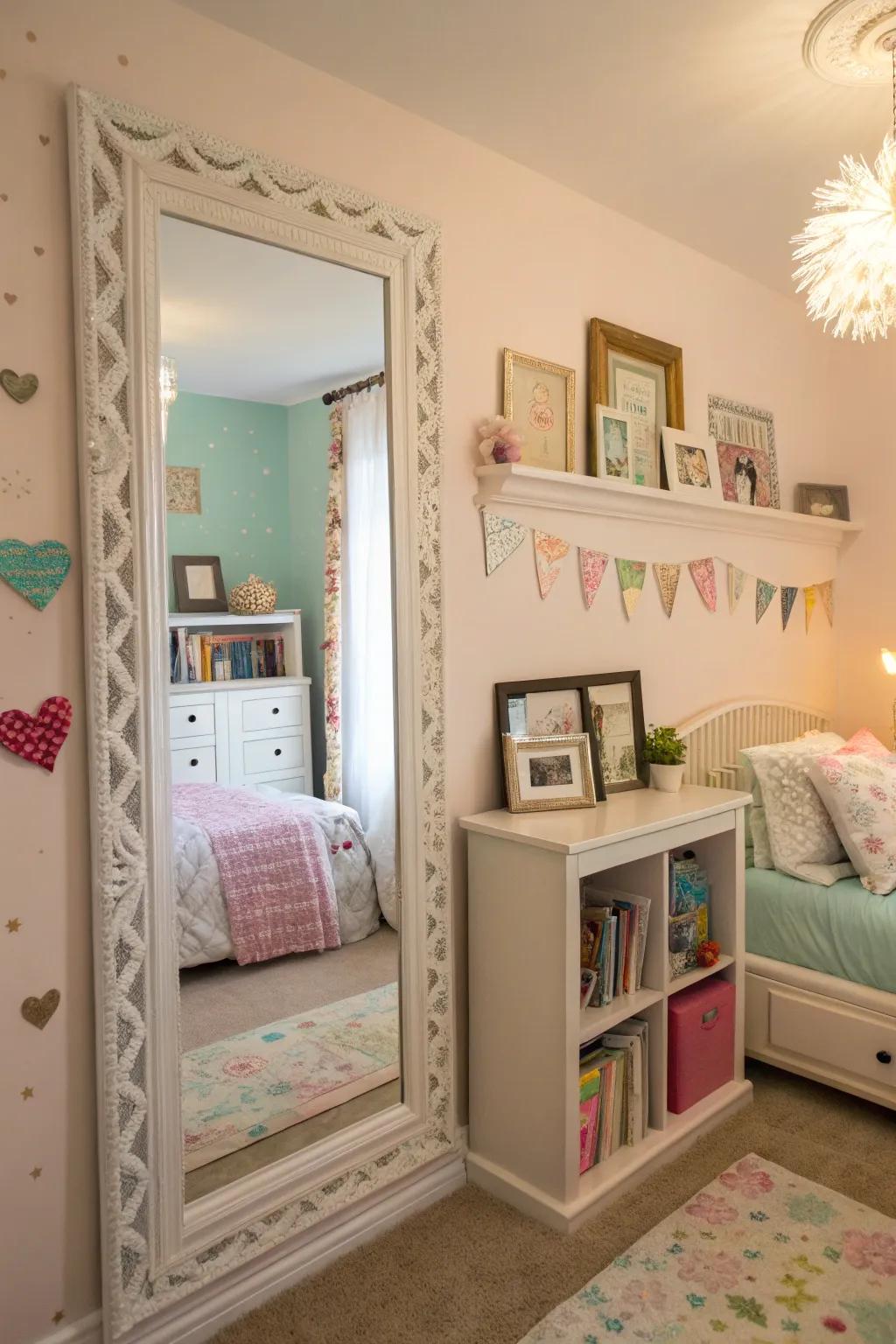 Mirrors expanding space and sophistication in the room.