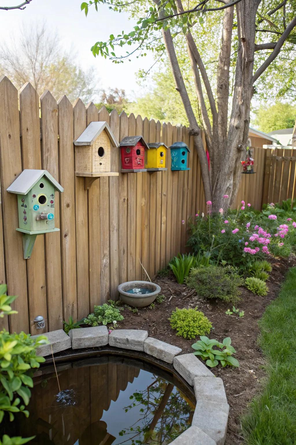 Wildlife-welcoming features create a lively area.