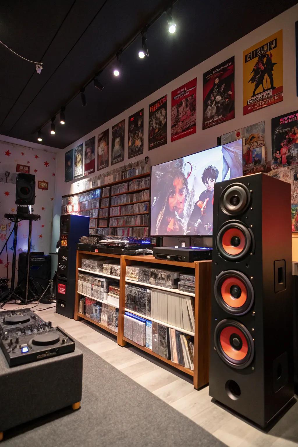 Animated melodies enrich the room's immersive experience.