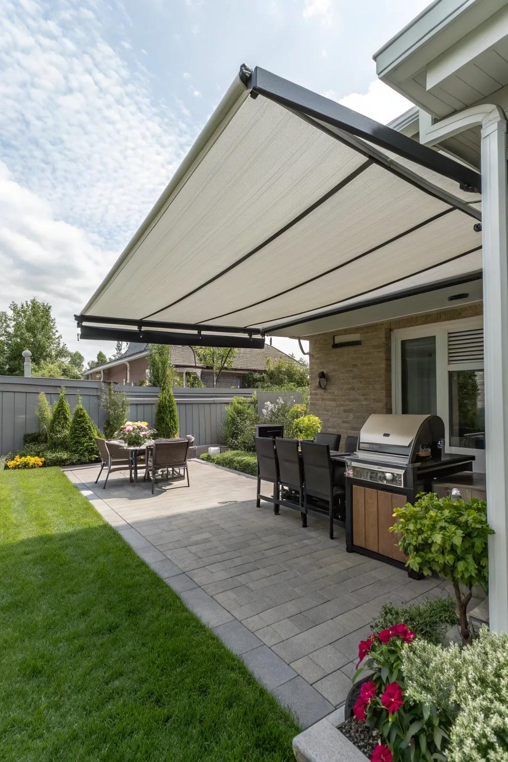 Appreciate simple shade with motorized awnings.