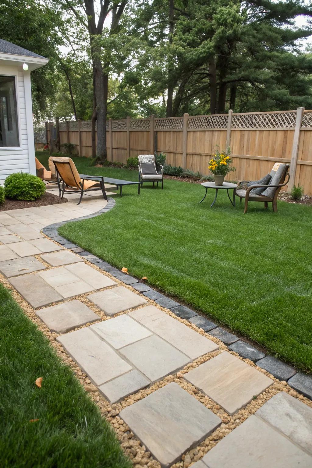 Grass carpets bring a touch of nature and serenity.