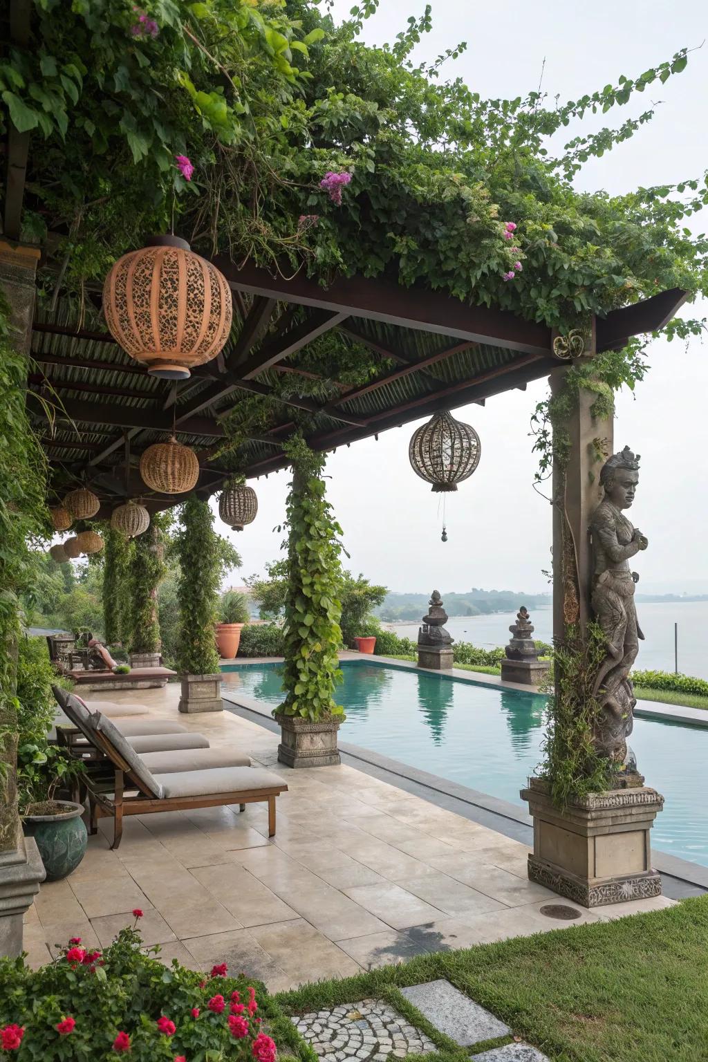 Creative touches personalize and improve pergola aesthetics.