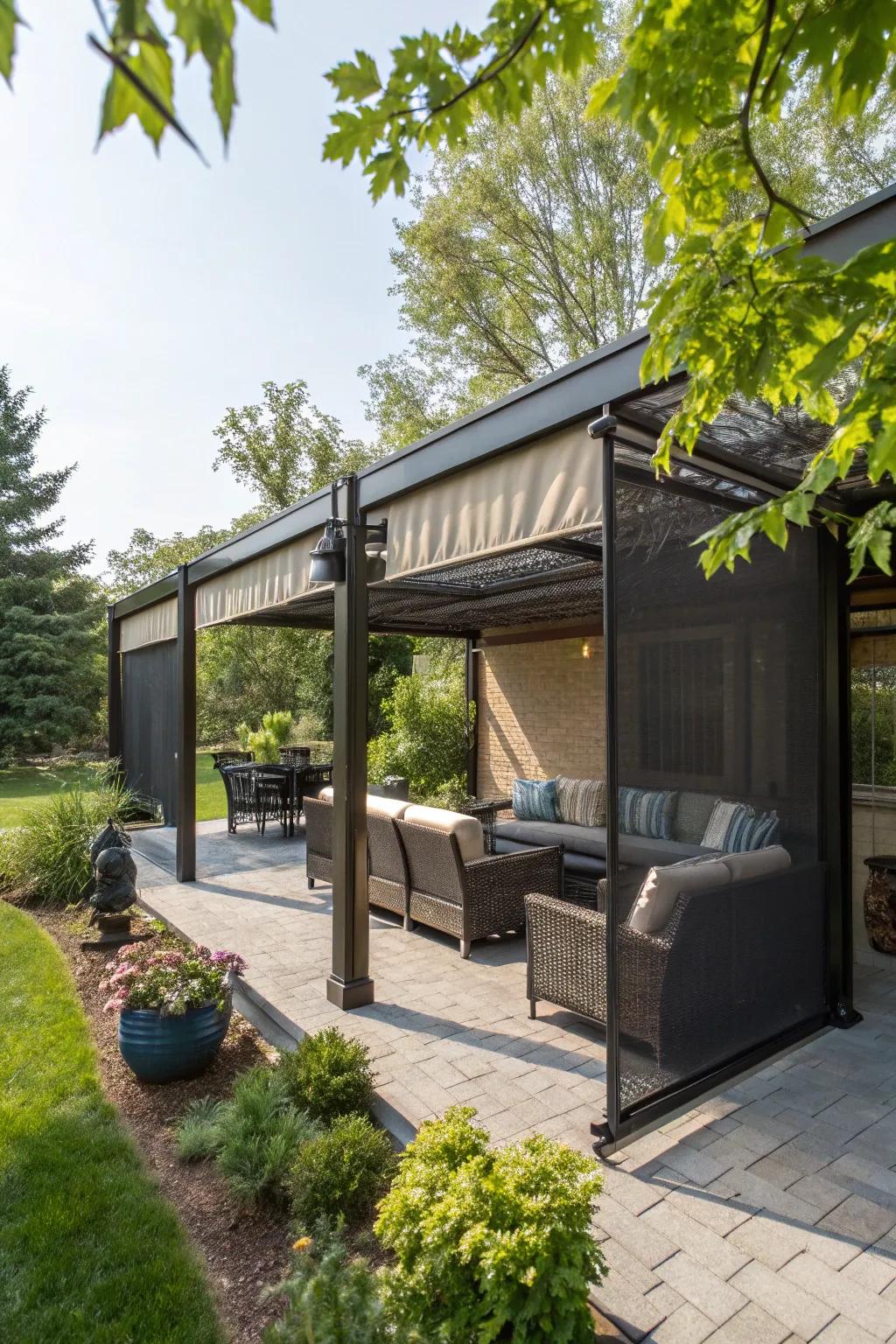 Mobile screens offer adjustable privacy for patios.