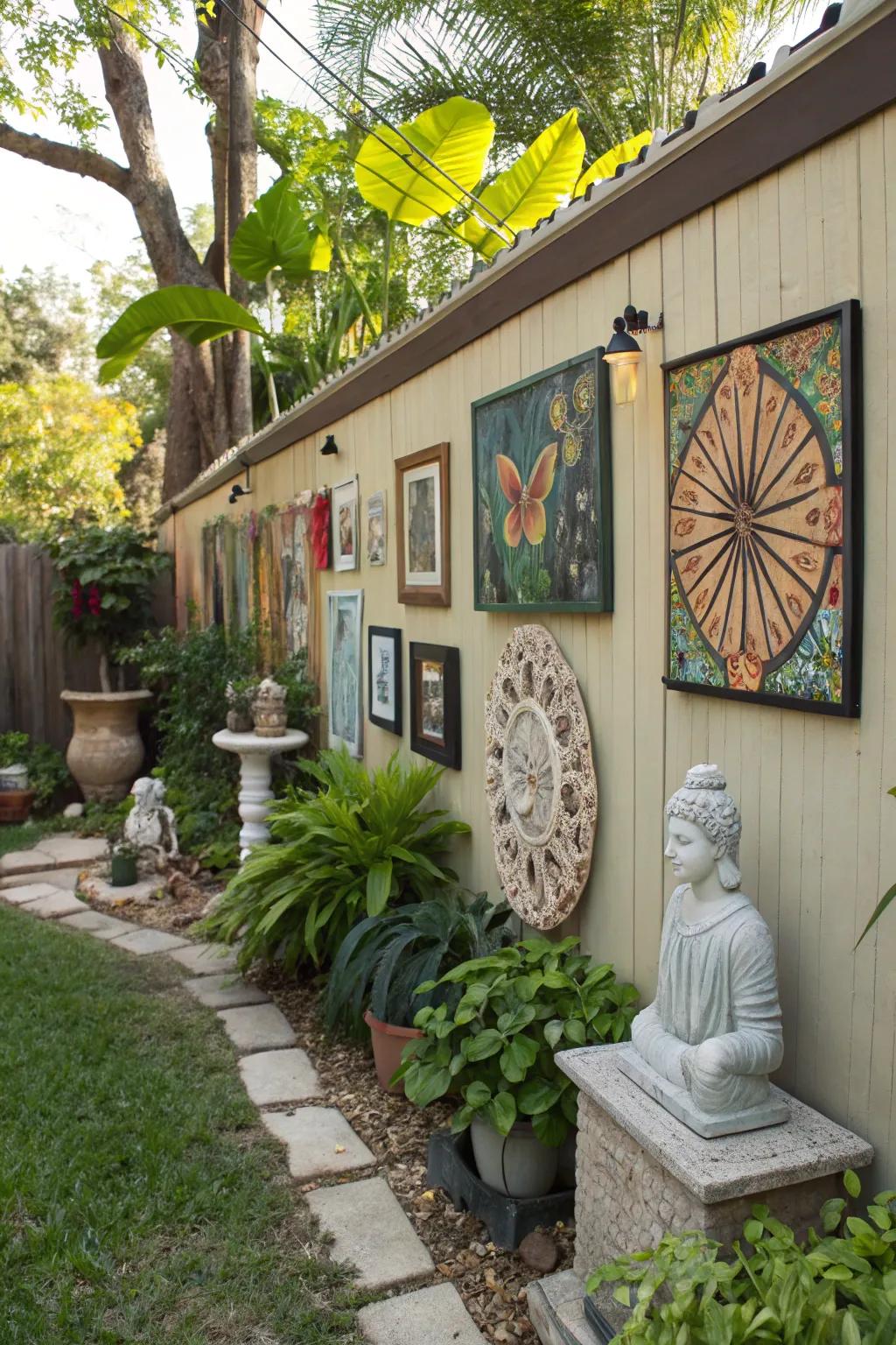 Art walls express personal style.