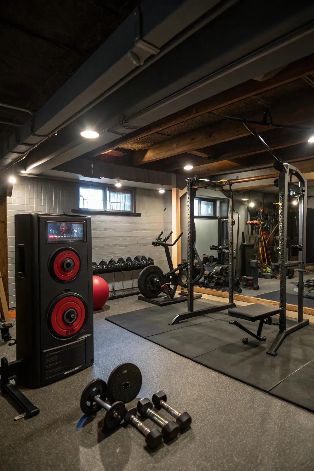 Background sound can elevate your exercise ambiance.