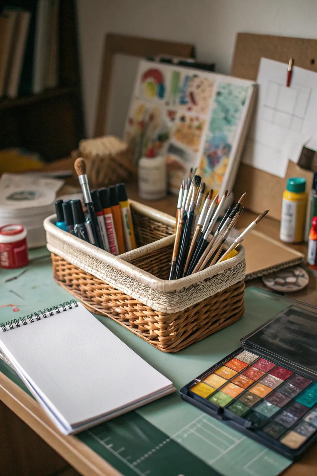 Inspire creativity with a specially designed art basket.