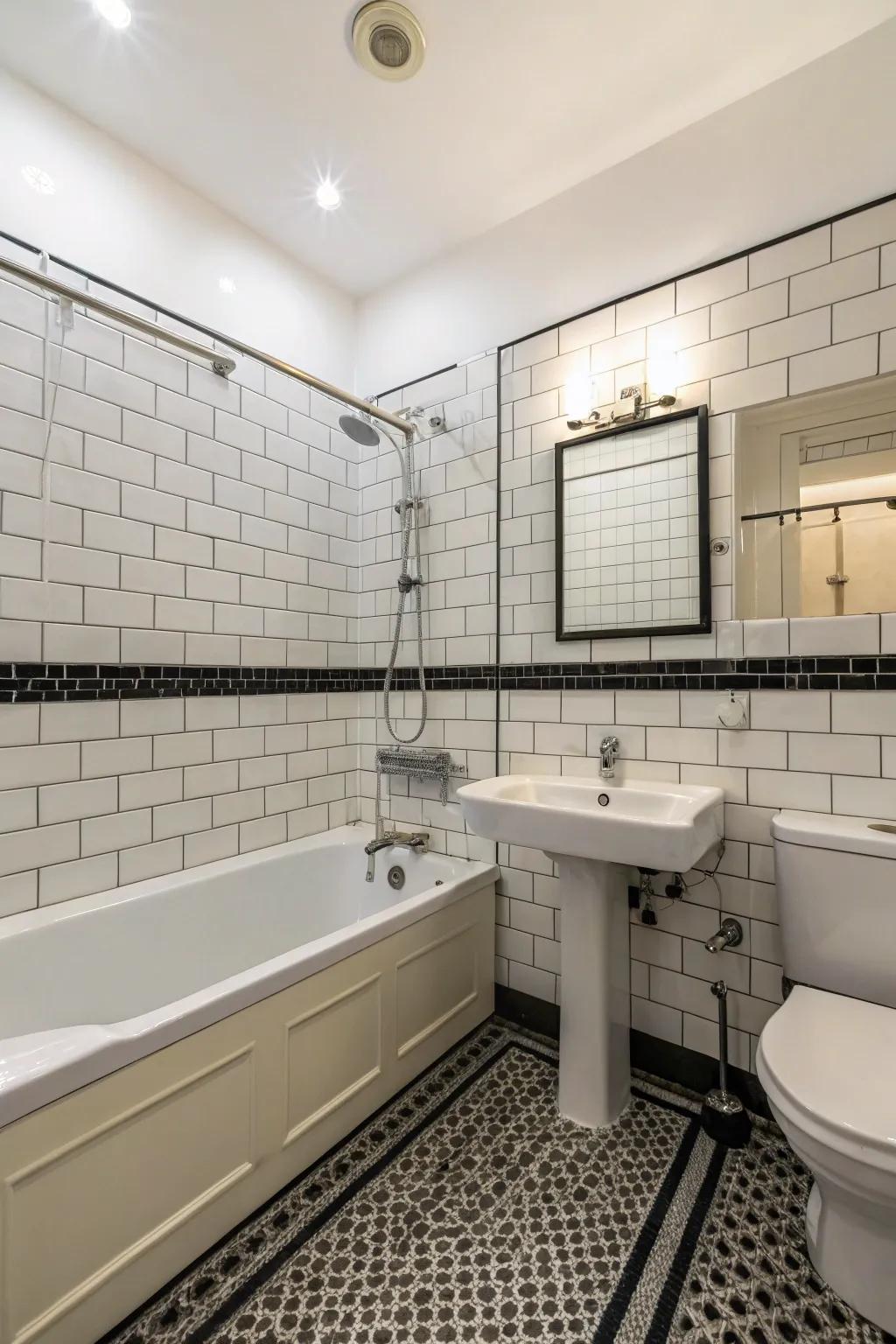Traditional black and white offers a timeless and versatile design.