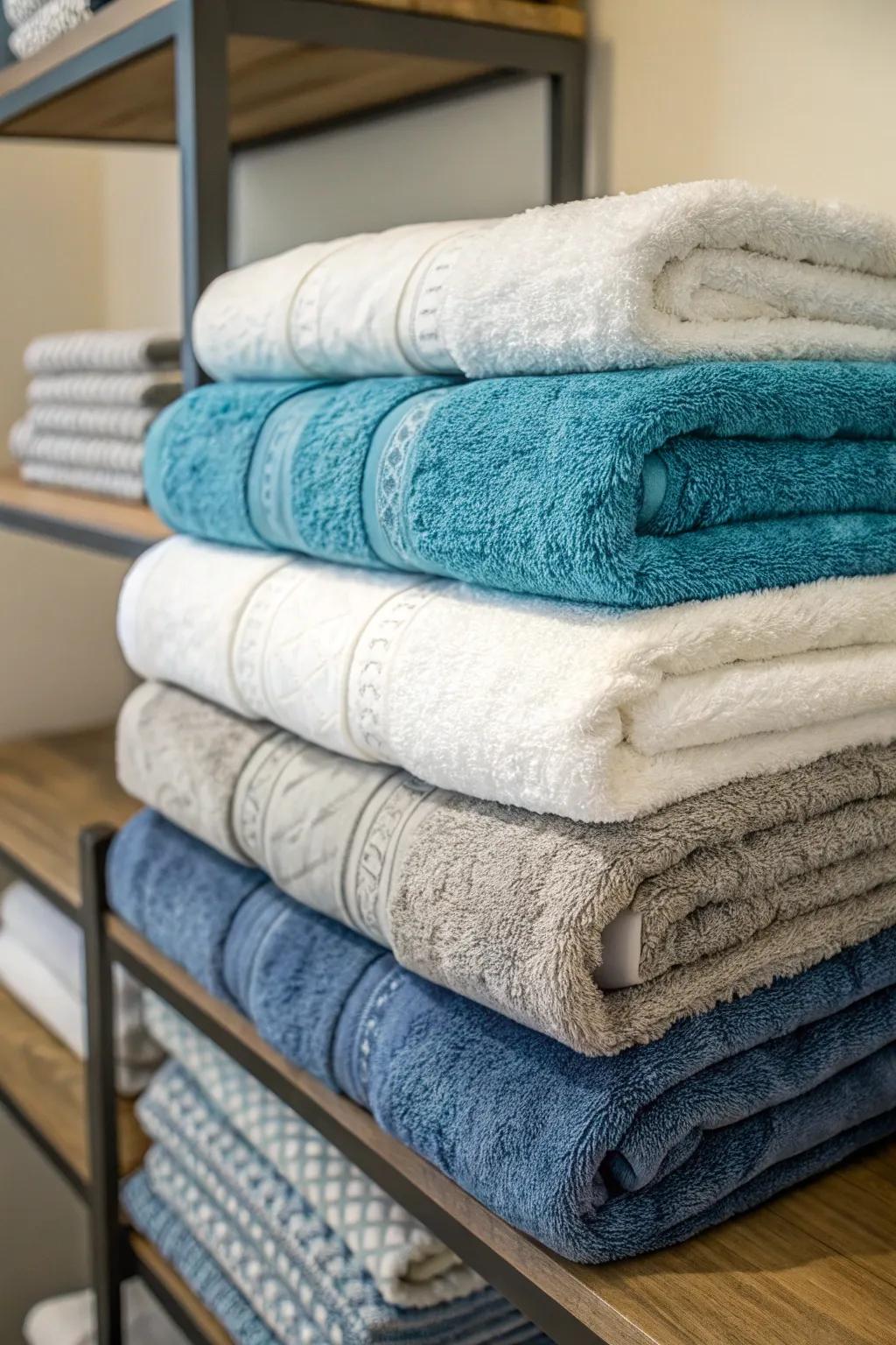 Showcase luxury with a multi-layer stack of cloths.