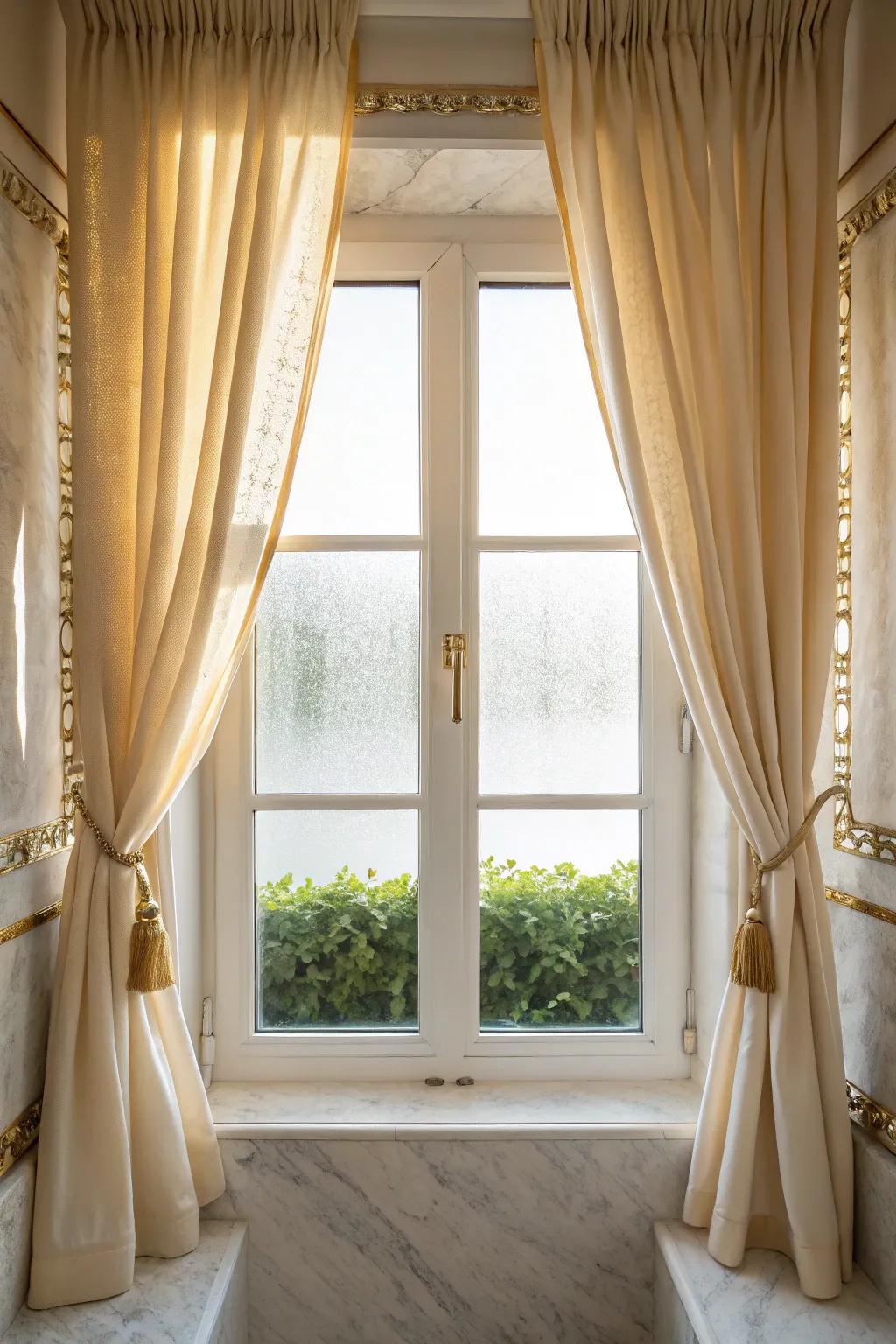 Gentle and serene: Obscured glass provides ageless bathroom peace of mind. 🌫️ #TimelessDesign #SoftLight