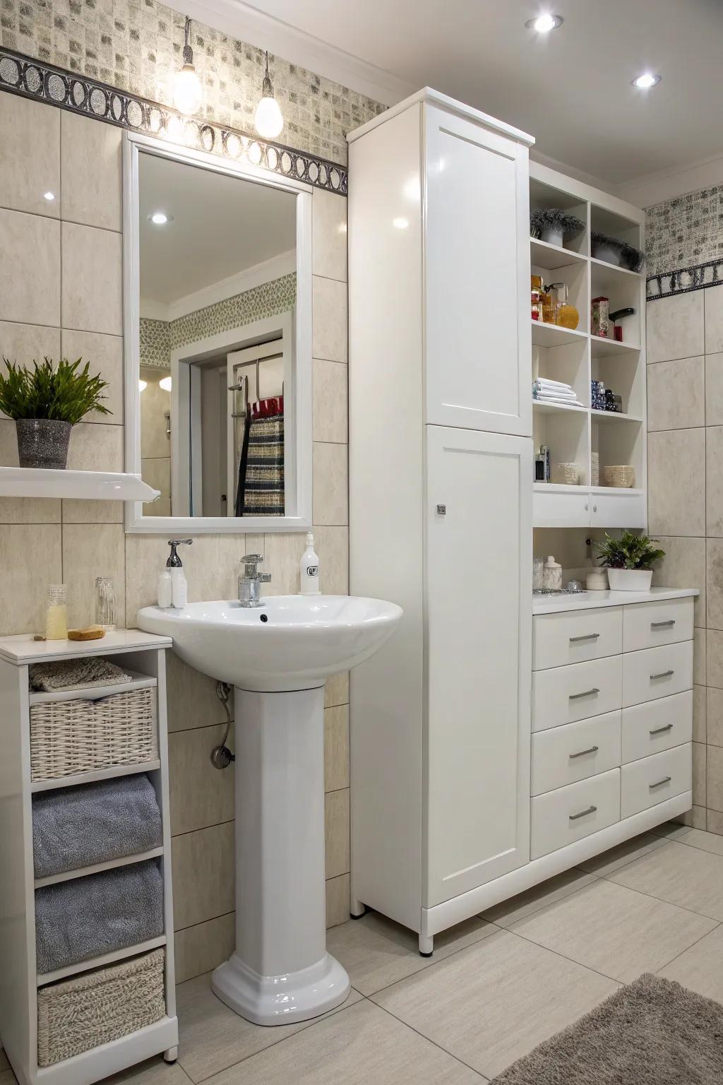 Optimize storage with solutions that use space above.
