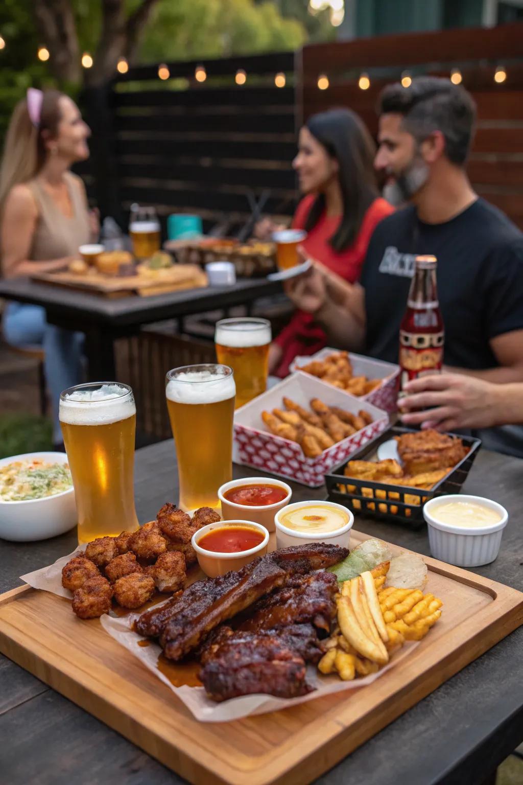 A relaxed Beer and BBQ Pairing arrangement.