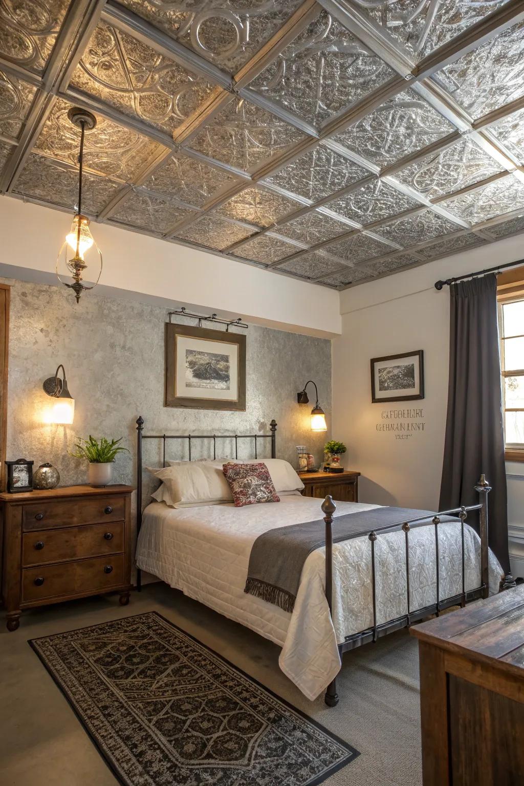 Incorporate texture via overhead paneling.