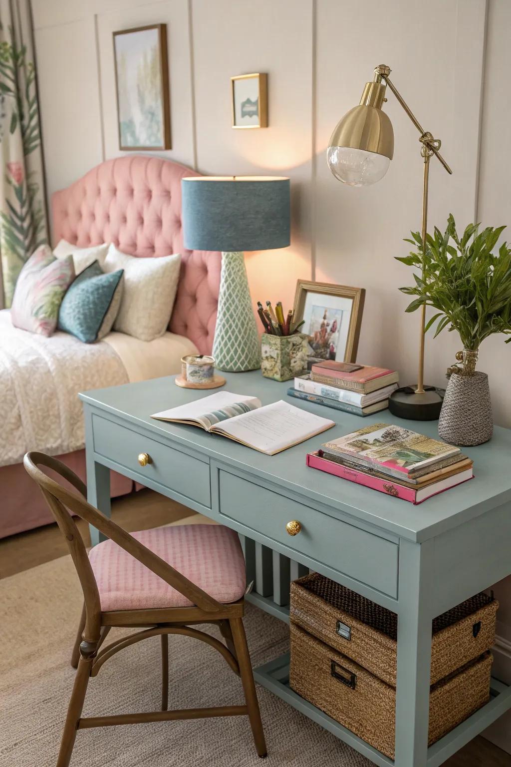 Make sure your desk matches your bedroom&rsquo;s style.