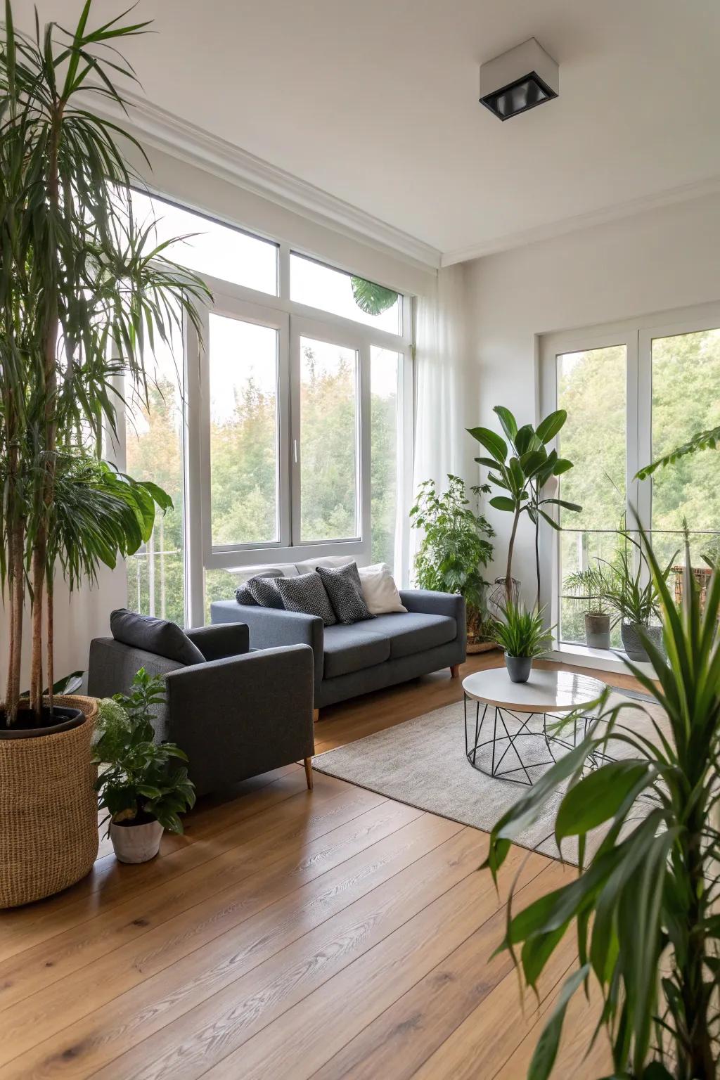 Cane flooring is both sustainable and stylish.