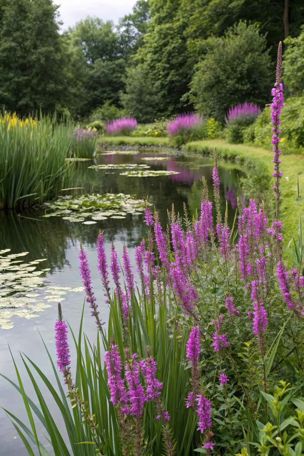 Violet Thalia adds a grand and sculptural component to your pond.