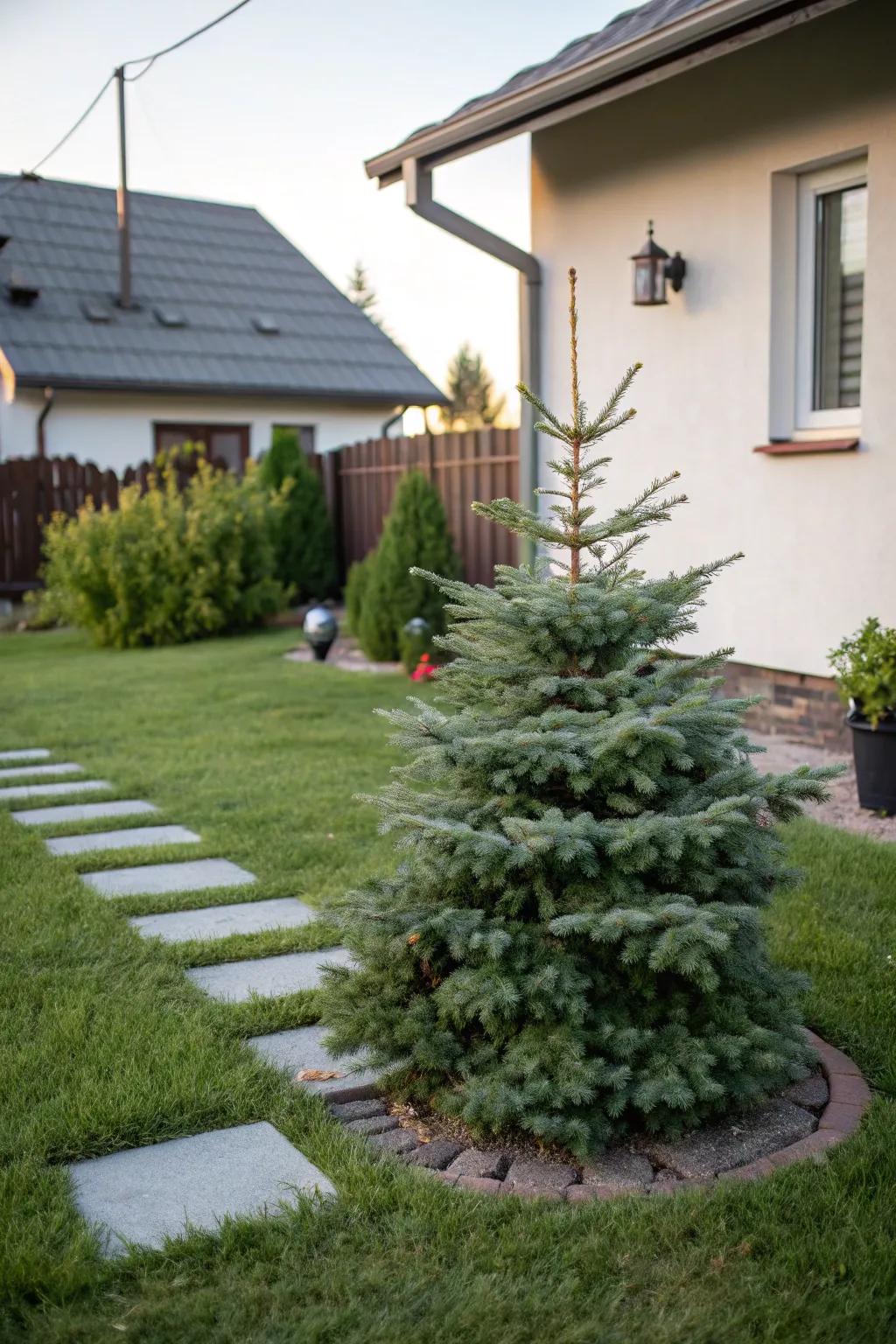 'Tiny' Alberta spruce is great for small spaces.